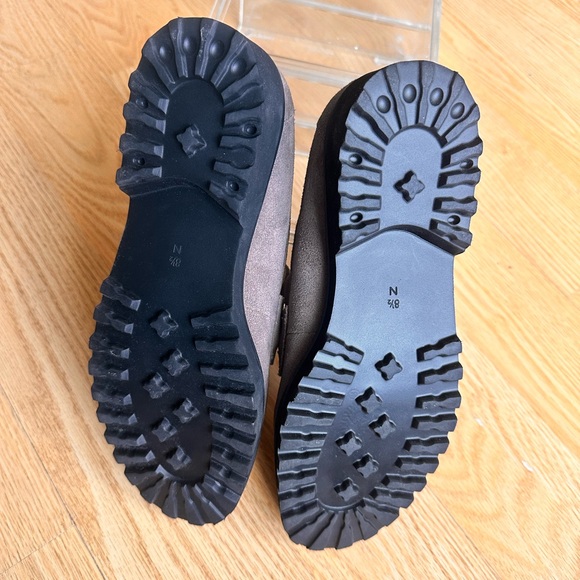 Vaneli Grey Suede Lug Sole Loafers with Chain Detail - Size 8.5 N - Picture 2 of 5